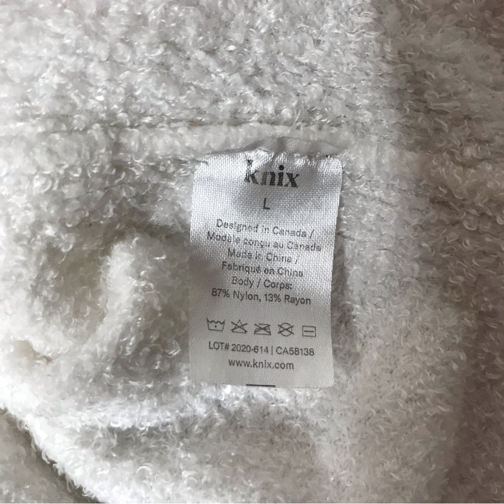 Large Winter White Knix Cozzzy Crew Top Pullover Fuzzy Shirt Lounge Plush - Picture 13 of 14